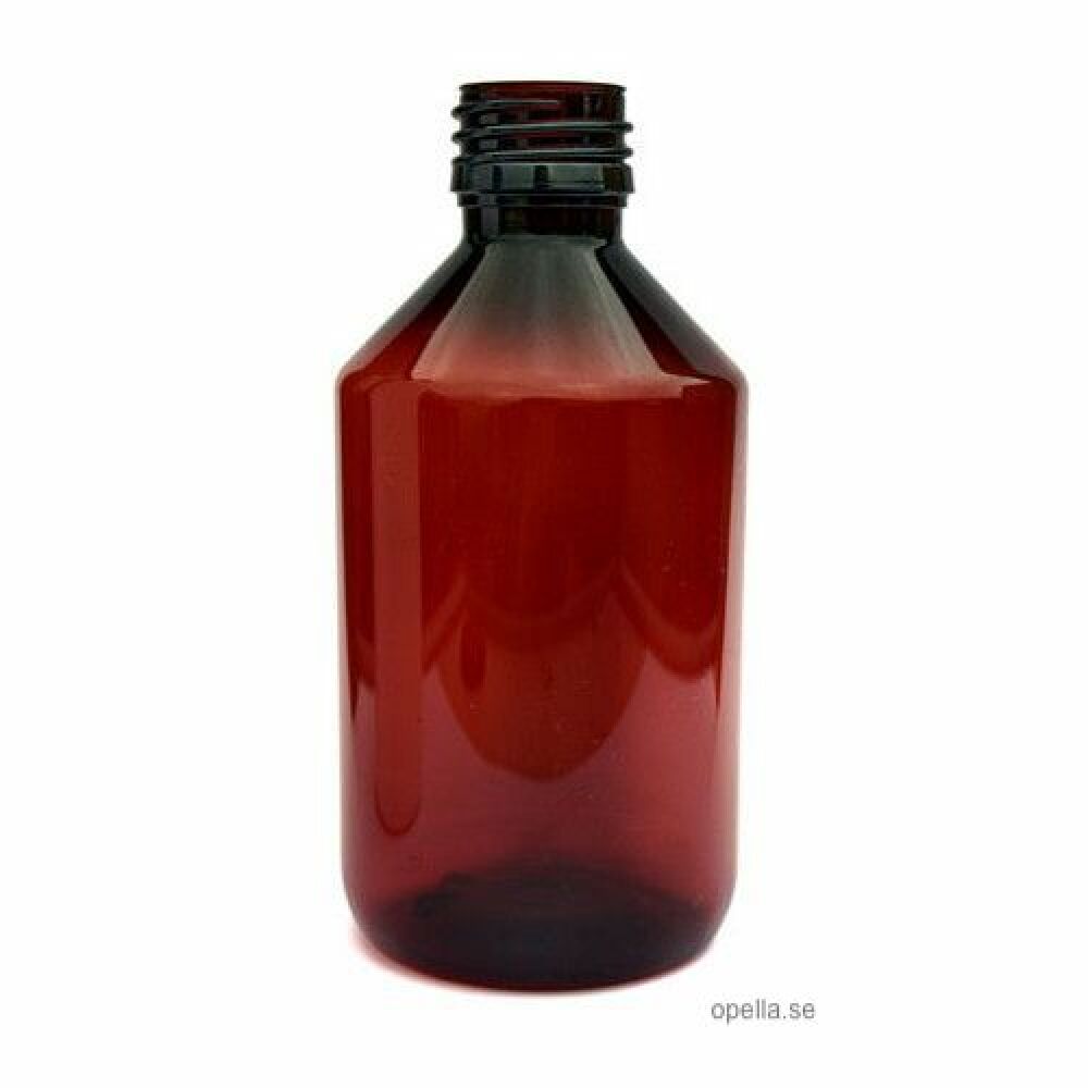 PET-flaska - brun, 250 ml, 28 mm hals