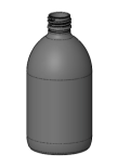 PET-flaska, rundad - brun, 500 ml, 28 mm hals