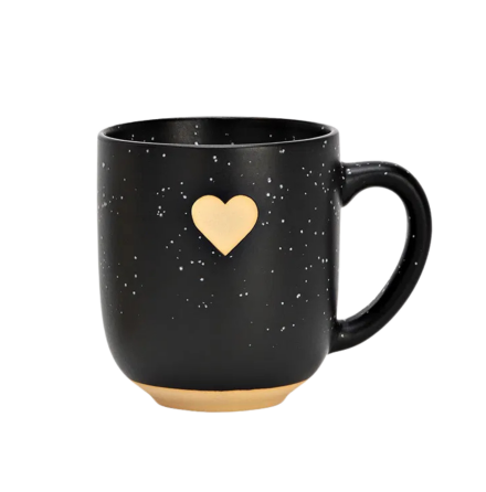 Stengodsmugg Hjrta, svart