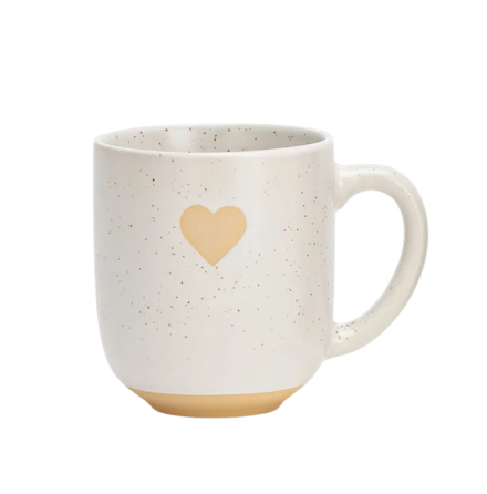 Stengodsmugg Hjrta, vit